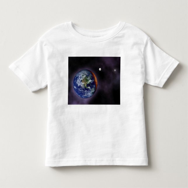 Camiseta Infantil A Terra mostrada nas bordas externas (Frente)