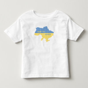 Camiseta Infantil A tricotar o texto do mapa do Estado ucraniano Glo