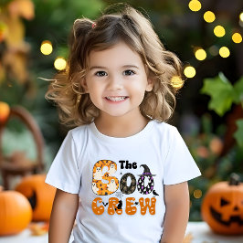 Camiseta Infantil A Tripulação do Boo Colorful Halloween Family Comb