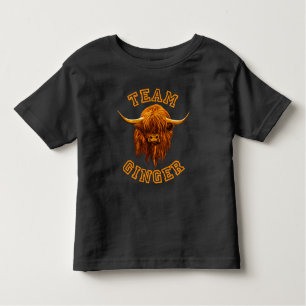 Camiseta Infantil A vaca escocesa das montanhas comemora o gengibre