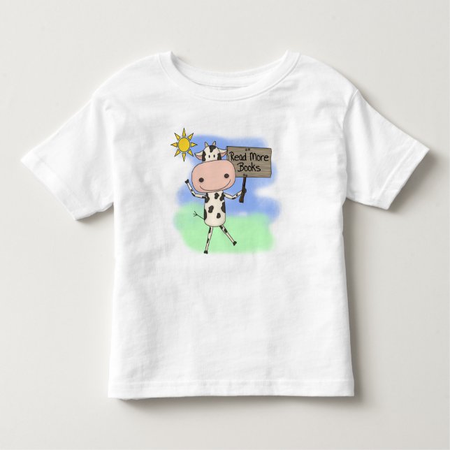 Camiseta Infantil A vaca leu mais livros (Frente)