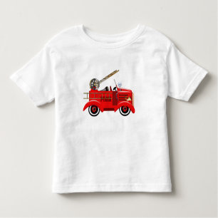 Camiseta Infantil A viatura de incêndio "adiciona seu próprio