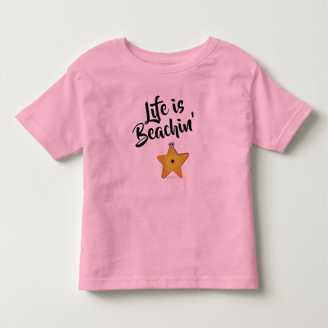 Camiseta Infantil A vida é Beachin' Starfish (Frente)