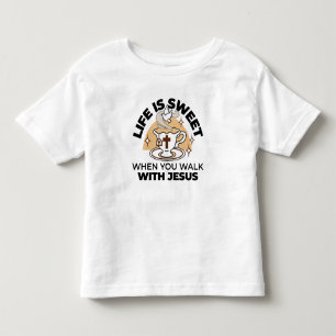 Camiseta Infantil A vida é doce com Jesus - Taça Cristã Faith Tea