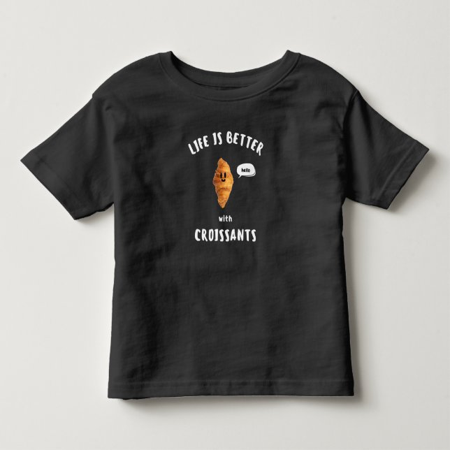 Camiseta Infantil A VIDA É MELHOR com CROISSANTS (Frente)