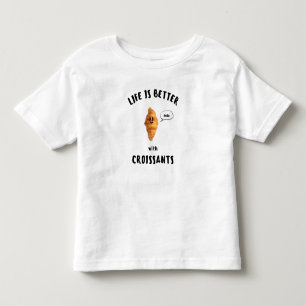 Camiseta Infantil A VIDA É MELHOR COM CROISSANTS Escrita Preta