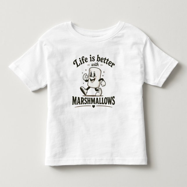 Camiseta Infantil A vida é melhor com marshmallows (Frente)
