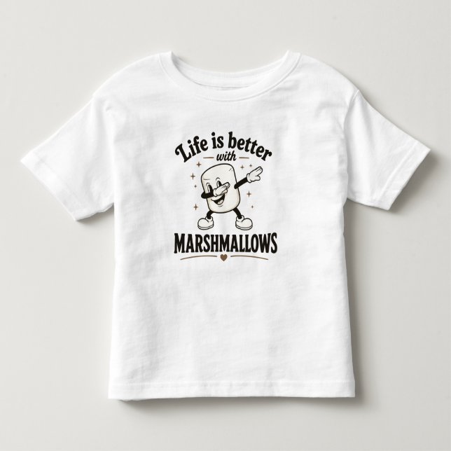 Camiseta Infantil A vida é melhor com marshmallows (Frente)