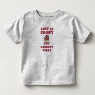 Camiseta Infantil A Vida É Um Pequeno Sobremesa De Sobremesa De Prim