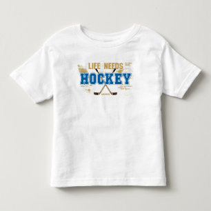 Camiseta Infantil A vida precisa a criança do hóquei