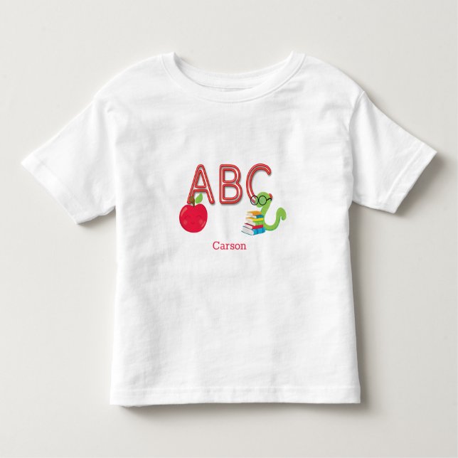 Camiseta Infantil Abate de Letras ABC Personalizado (Frente)