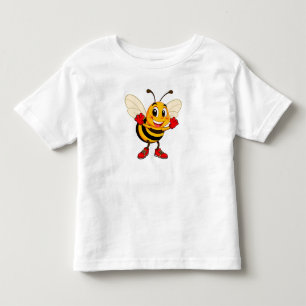 Camiseta Infantil Abeia Feliz de Desenho Animado com Sapatos Vermelh