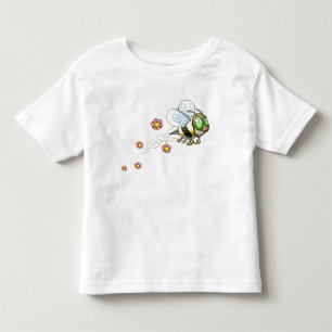 Camiseta Infantil Abelha com flores cor-de-rosa