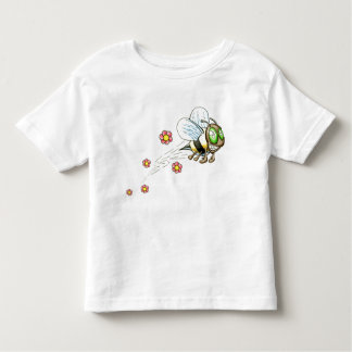 Camiseta Infantil Abelha com flores cor-de-rosa