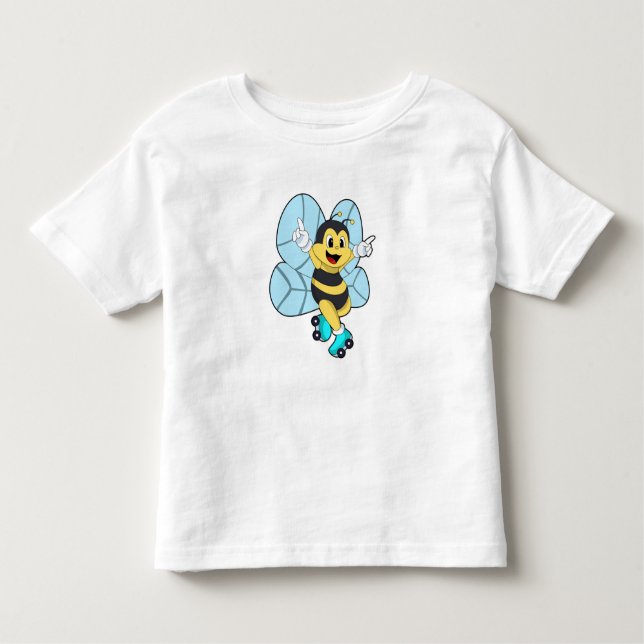 Camiseta Infantil Abelha com skates de cilindro (Frente)