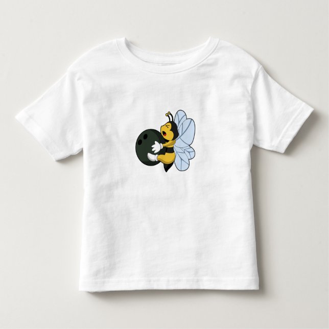 Camiseta Infantil Abelha na Boliche com Bola de boliche (Frente)
