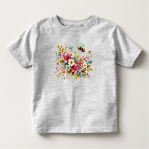 Camiseta Infantil Abelha Primavera/Floral colorida