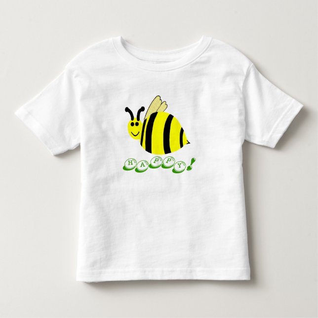 Camiseta Infantil Abelhas Felizes Sorrindo Bits Amarelos De Bumble C (Frente)