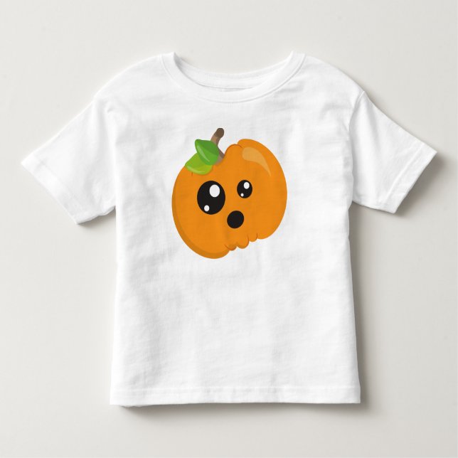 Camiseta Infantil Abóbora De Halloween, Abóbora De Laranja, Truque O (Frente)