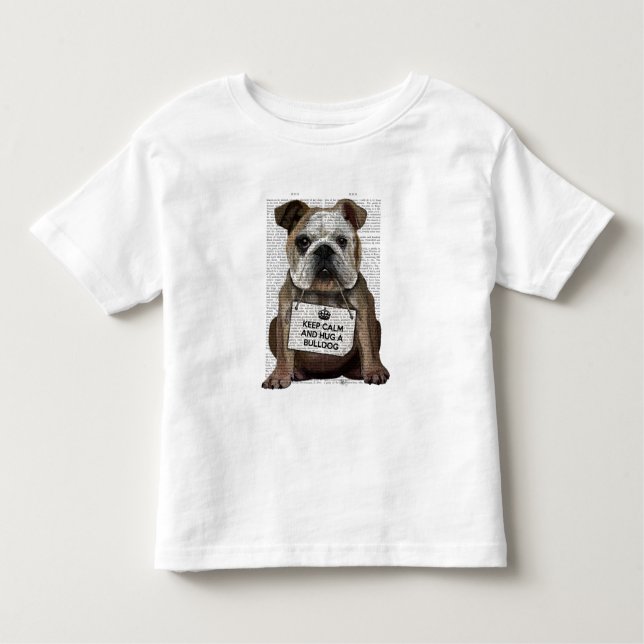 Camiseta Infantil Abraçar um Bulldog (Frente)