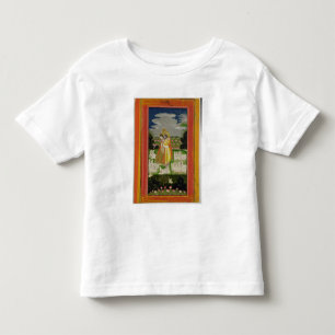Camiseta Infantil Abraço de Radha e de Krishna em um landscap
