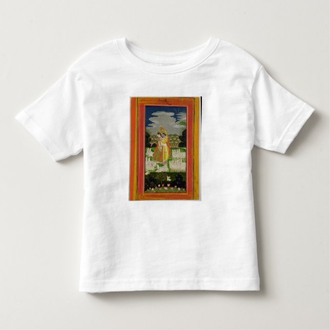 Camiseta Infantil Abraço de Radha e de Krishna em um landscap (Frente)