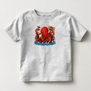 Camiseta Infantil Abraços grátis Kraken! Cute Monstro Marinho DND