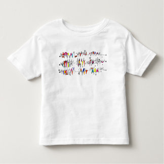 Camiseta Infantil Abstracção das linhas undulating