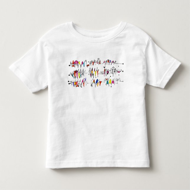 Camiseta Infantil Abstracção das linhas undulating (Frente)