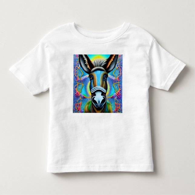 Camiseta Infantil Abstrato Multicolor Pequeno Macaco (Frente)