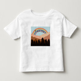 Camiseta Infantil Abstrato Paisagem Árvores Florestais Arco-Íris e P