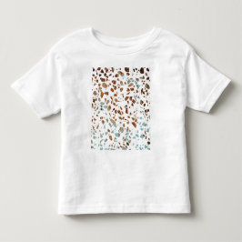 Camiseta Infantil Abstrato Terrazzo Mosaico Rust Brown & Blue Padrão
