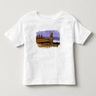 Camiseta Infantil Abstratos de Estátua de Tahai Platform Moai Pásc