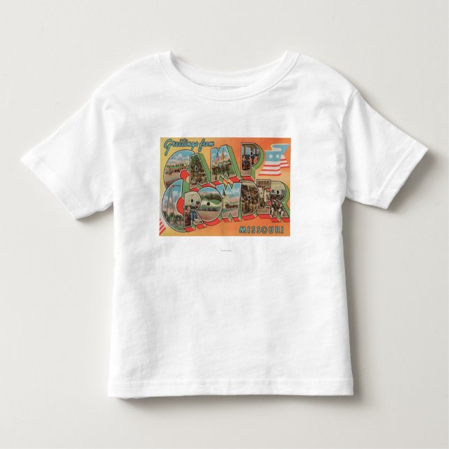 Camiseta Infantil Acampamento Crowder, Missouri - grandes cenas da (Frente)