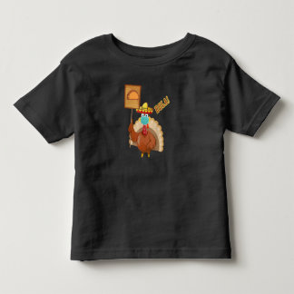 Camiseta Infantil Ação de Graças à Turquia Vestindo uma máscara de r