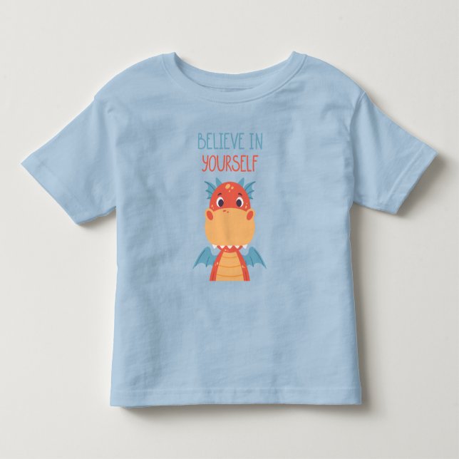 Camiseta Infantil Acredite em si mesmo Dragão (Frente)