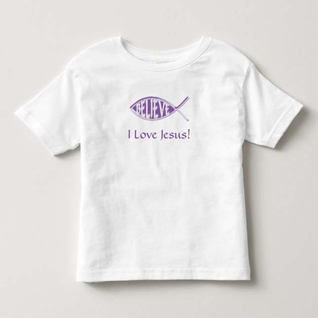 Camiseta Infantil Acredite Peixe Lavanda (Frente)