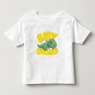 Camiseta Infantil Adesivo de Carro Bebê Dinossauro Fofo a Bordo   Do