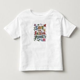 Camiseta Infantil Adesivo Fofo de Ecologia Salve o Planeta Ecowarrio