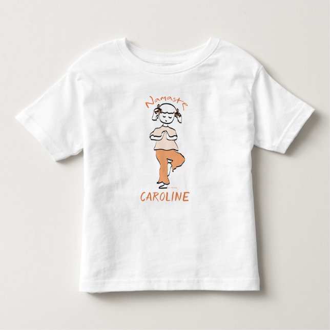 Camiseta Infantil Adicionar Girls de Nome Namaste Yoga (Frente)