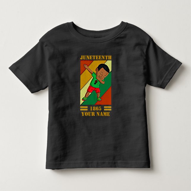 Camiseta Infantil Adicionar Nome Editar Texto Junta Dabbing Melanin (Frente)