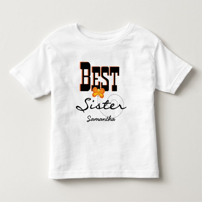 Camiseta Infantil Adicionar Nome Personalizado Melhor T-shirt Irmã (Frente)