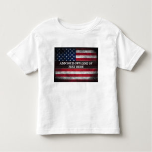 Camiseta Infantil Adicione seu texto ao sinalizador americano