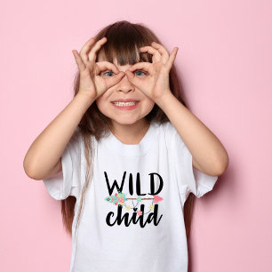 Camiseta Infantil Adorable Boho WILD Child Toddler Girls T-Shirt