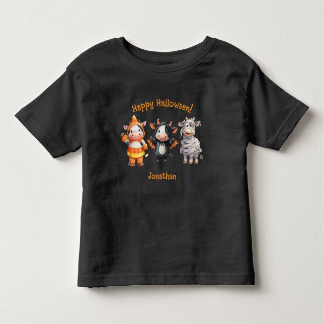 Camiseta Infantil Adorable Cow Friends Fun Halloween Graphic (Frente)