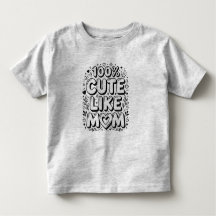 Adorável "100% Fofo Como a Mamãe" Bebê Preto e Bra