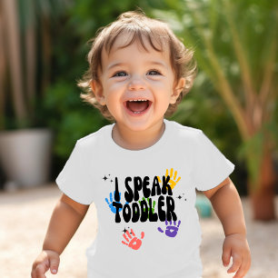 Camiseta Infantil Adorável "Eu Falo Bebê" Meninos