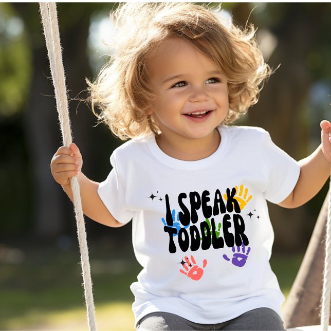 Camiseta Infantil Adorável "Eu Falo Toddler" Toddler Meninas T-Shirt (Criador carregado)