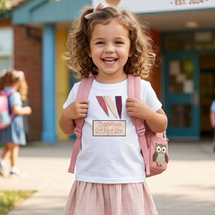 Camiseta Infantil Adorável primeiro dia de escola personalizável