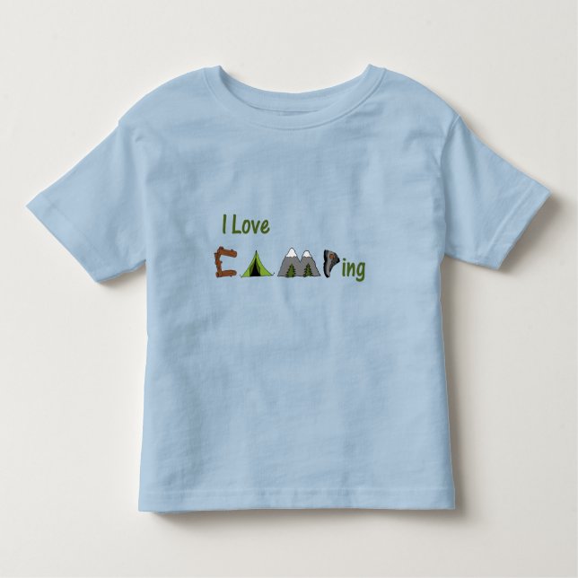 Camiseta Infantil Adoro acampar (Frente)